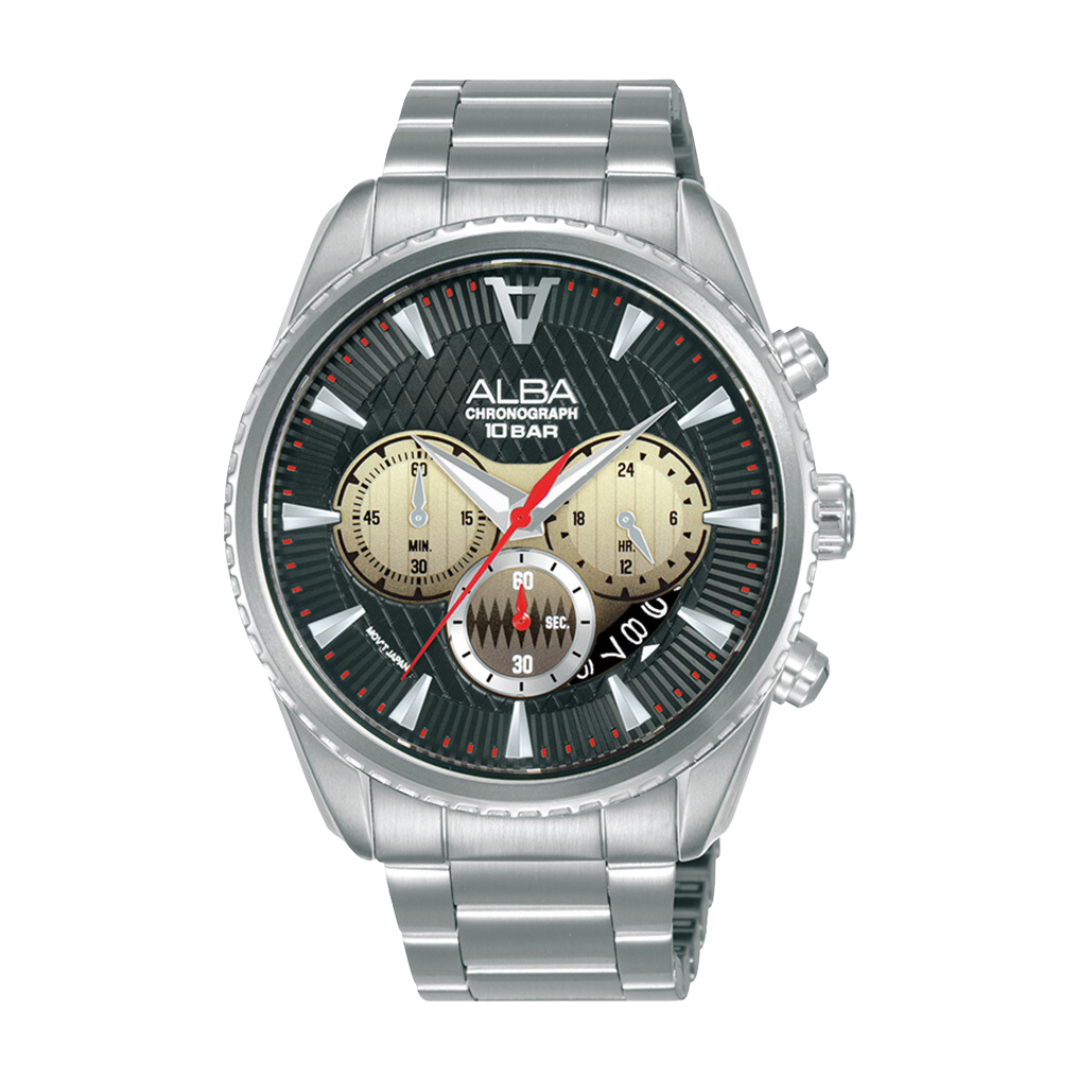 ALBA AT3J15X SIGNA CHRONOGRAPH QUARTZ MEN WATCH CITY CHAIN City Chain Singapore