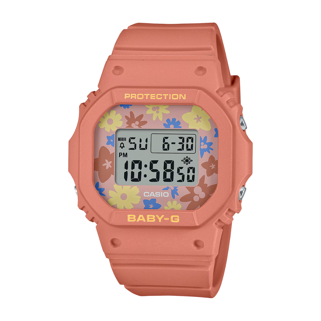 CASIO BABY G BGD 565RP 4DR FLORAL THEME ORANGE WOMEN WATCH CITY CHAIN City Chain Singapore