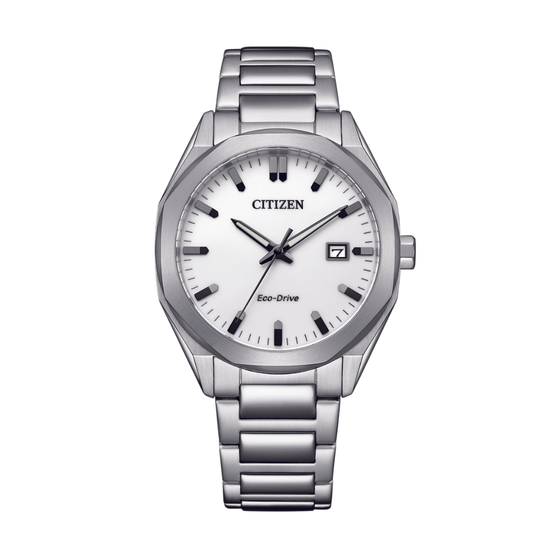 White hot sale steel watch