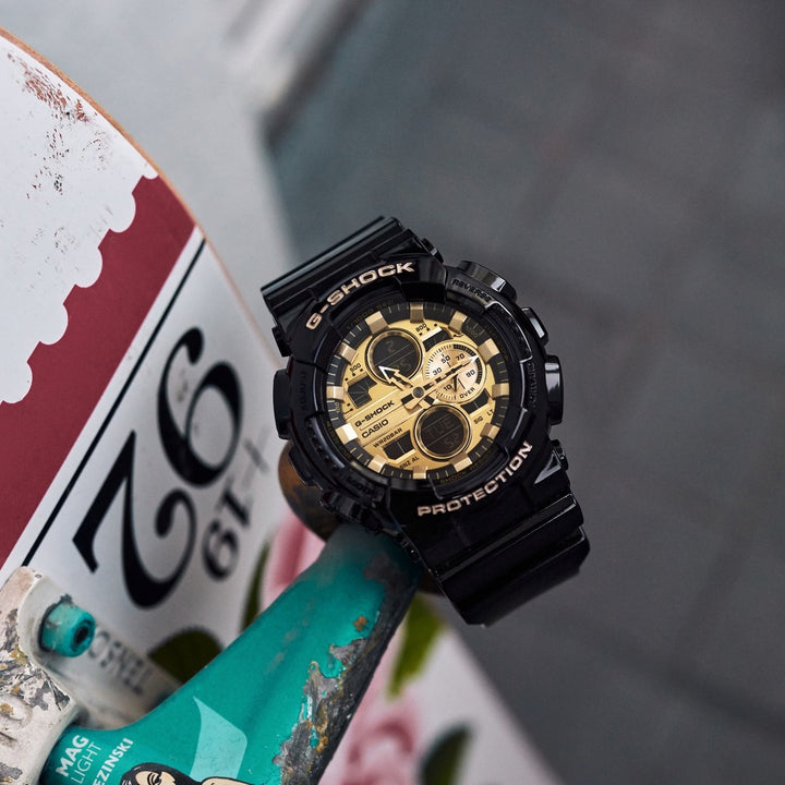 CASIO G-SHOCK GA-140GB-1A1DR SPECIAL COLOUR MODELS BLACK GOLD WATCH