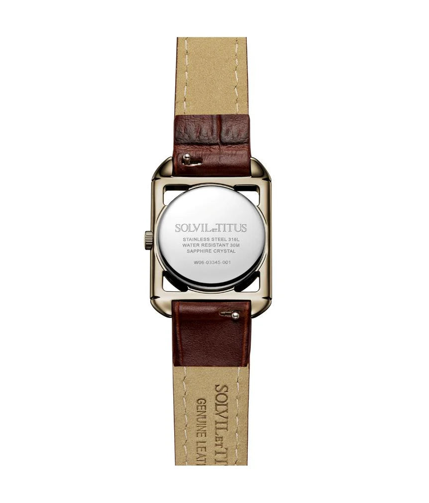 SOLVIL ET TITUS THE LETTER W06-03345-001 3 HANDS QUARTZ LEATHER WOMEN WATCH