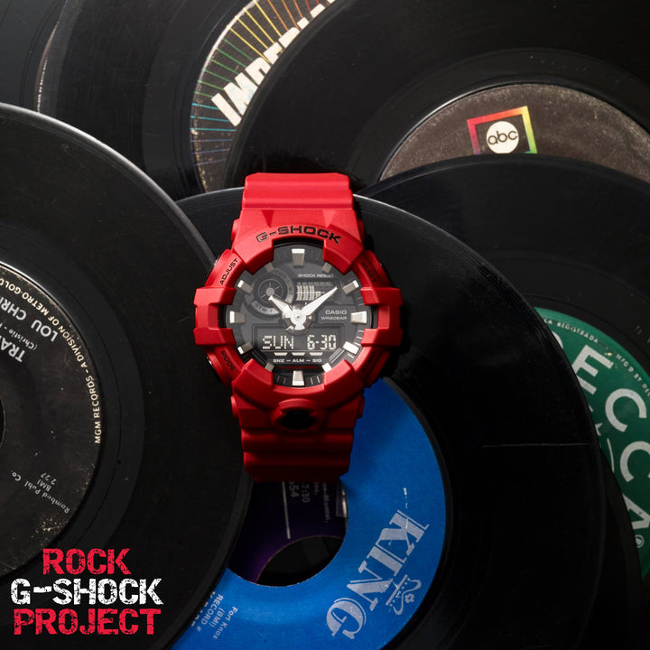 CASIO G-SHOCK GA-700-4ADR STANDARD ANALOG-DIGITAL RED WATCH