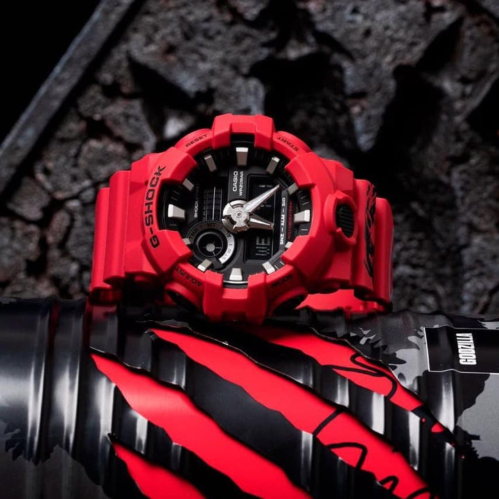 CASIO G-SHOCK GA-700-4ADR STANDARD ANALOG-DIGITAL RED WATCH