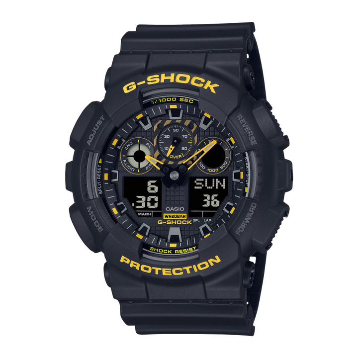 CASIO G-SHOCK GA-100CY-1ADR CAUTION YELLOW BLACK MEN WATCH