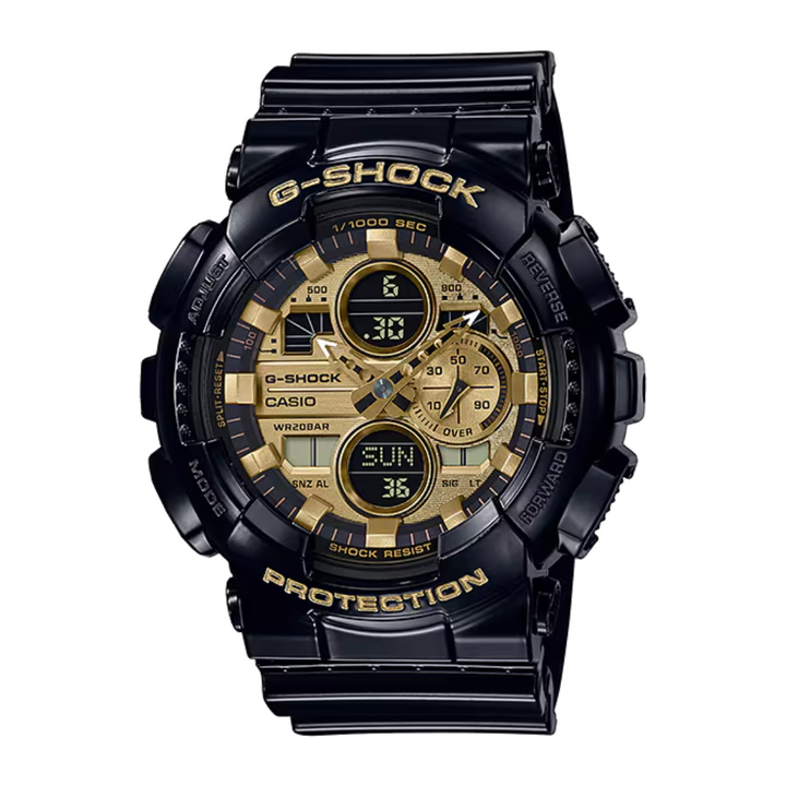 CASIO G-SHOCK GA-140GB-1A1DR SPECIAL COLOUR MODELS BLACK GOLD WATCH