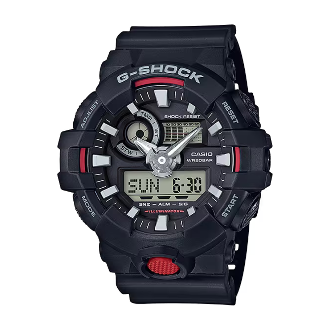 CASIO G-SHOCK GA-700-1ADR STANDARD ANALOG-DIGITAL BLACK WATCH