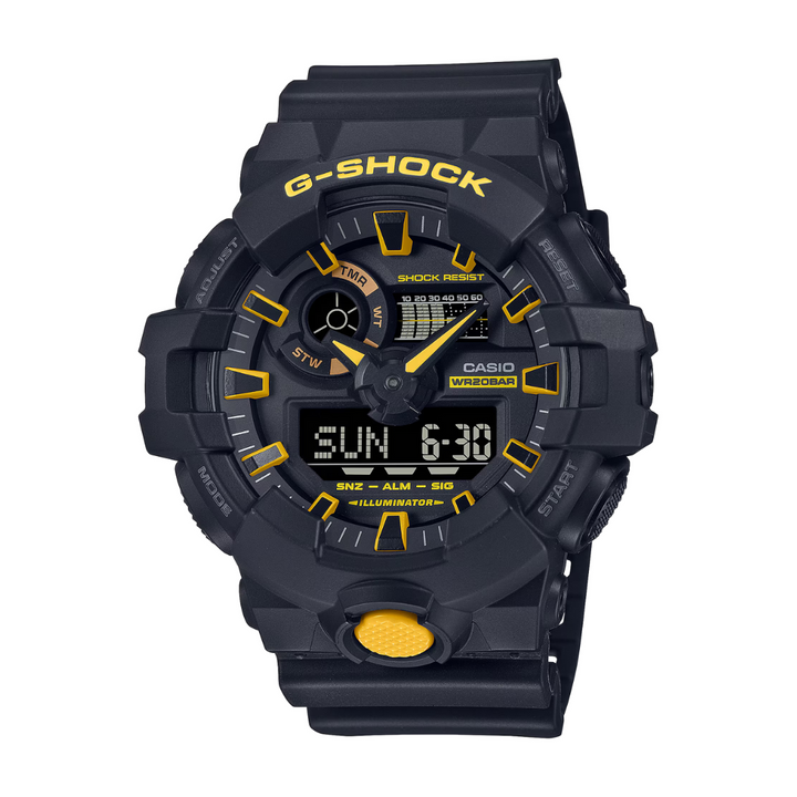 CASIO G-SHOCK GA-700CY-1ADR CAUTION YELLOW ANALOG-DIGITAL BLACK MEN WATCH