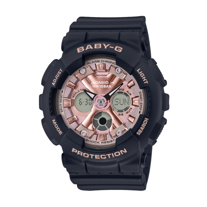 CASIO BABY-G BA-130-1A4DR ANALOG-DIGITAL BLACK PINK WATCH