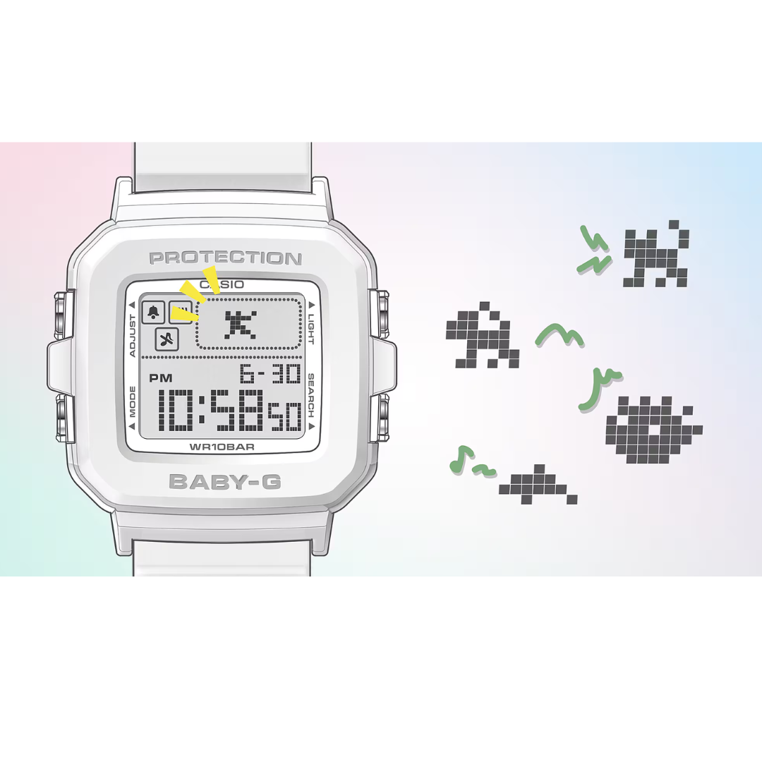 CASIO BABY-G＋PLUS BGD-10L-7DR DIGITAL WHITE WOMEN WATCH