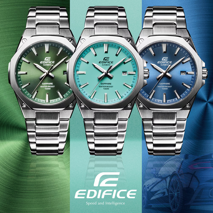 CASIO EDIFICE EFR-S108D-3AVUDF QUARTZ ANALOG STAINLESS STEEL MEN WATCH