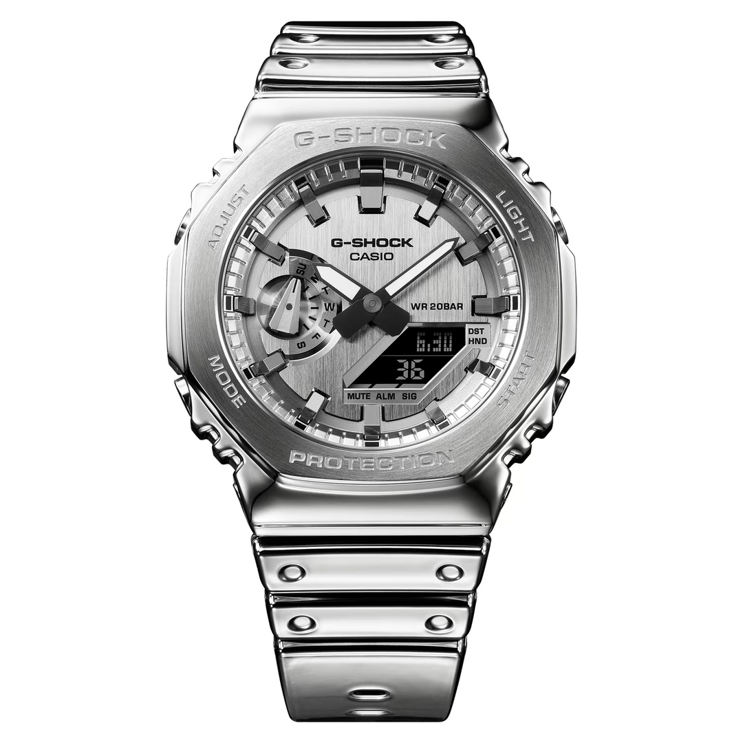 CASIO G-SHOCK G-STEEL GM-2100YM-8ADR FINE METALLIC ANALOG-DIGITAL SILVER WATCH