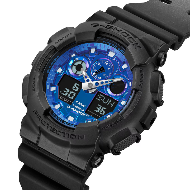 CASIO G-SHOCK GA-100FL-1ADR STANDARD ANALOG-DIGITAL BLUE MEN WATCH