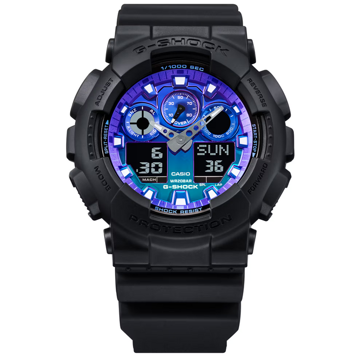 CASIO G-SHOCK GA-100FL-1ADR STANDARD ANALOG-DIGITAL BLUE MEN WATCH