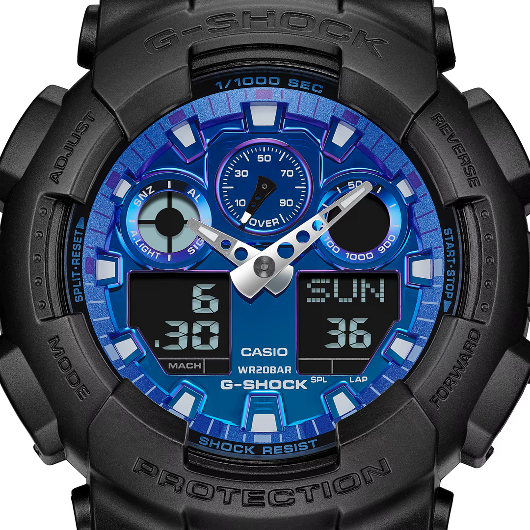 CASIO G-SHOCK GA-100FL-1ADR STANDARD ANALOG-DIGITAL BLUE MEN WATCH