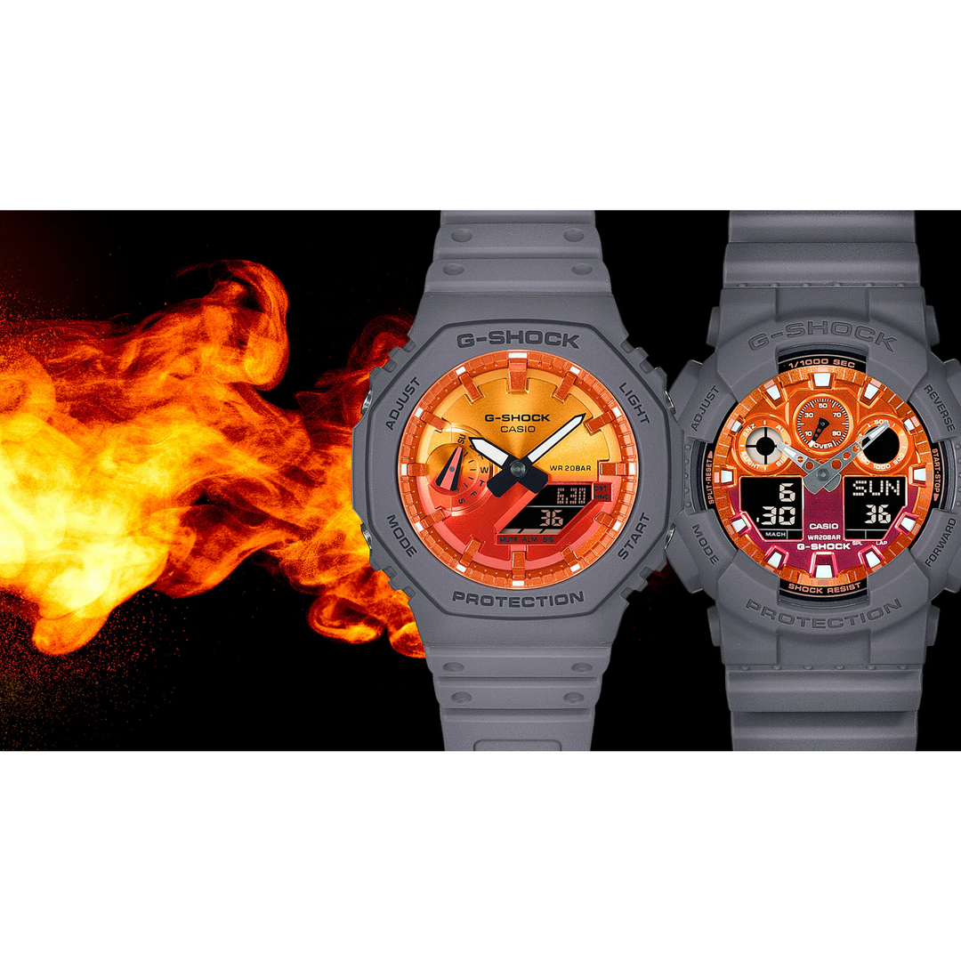 CASIO G-SHOCK GA-2100FL-8ADR STANDARD ANALOG-DIGITAL ORANGE MEN WATCH