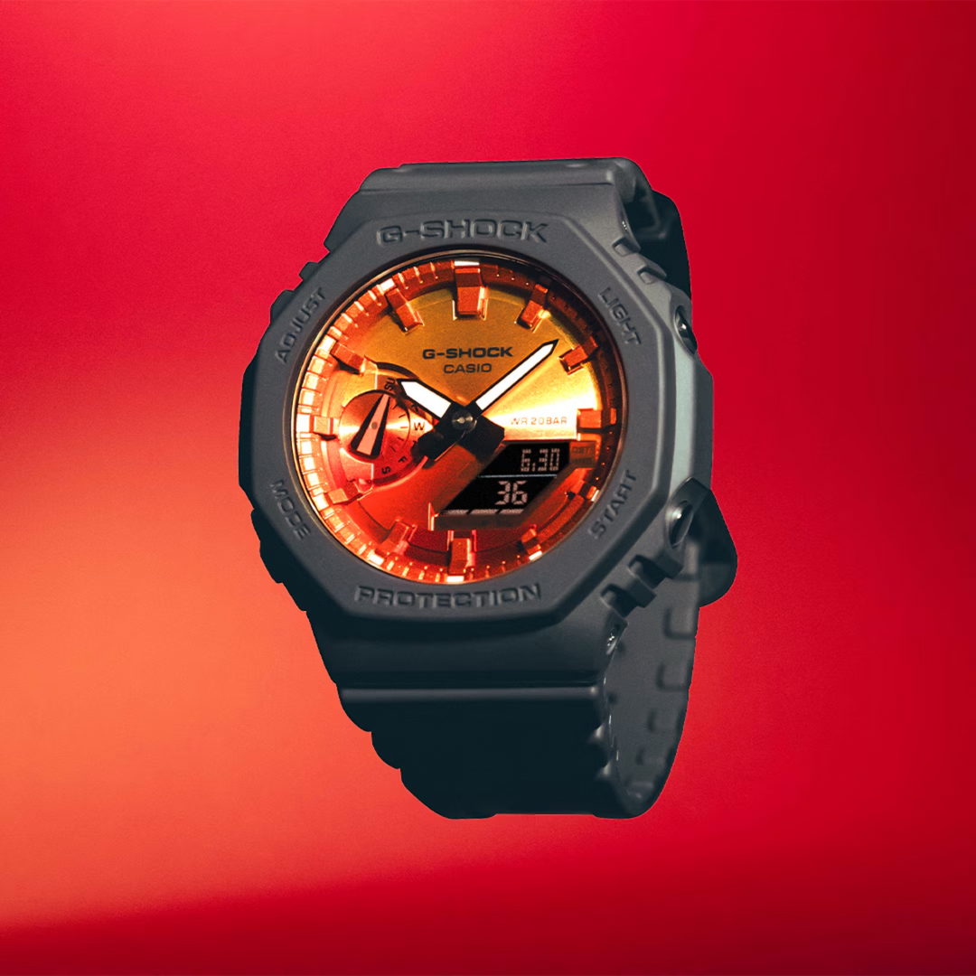 CASIO G-SHOCK GA-2100FL-8ADR STANDARD ANALOG-DIGITAL ORANGE MEN WATCH