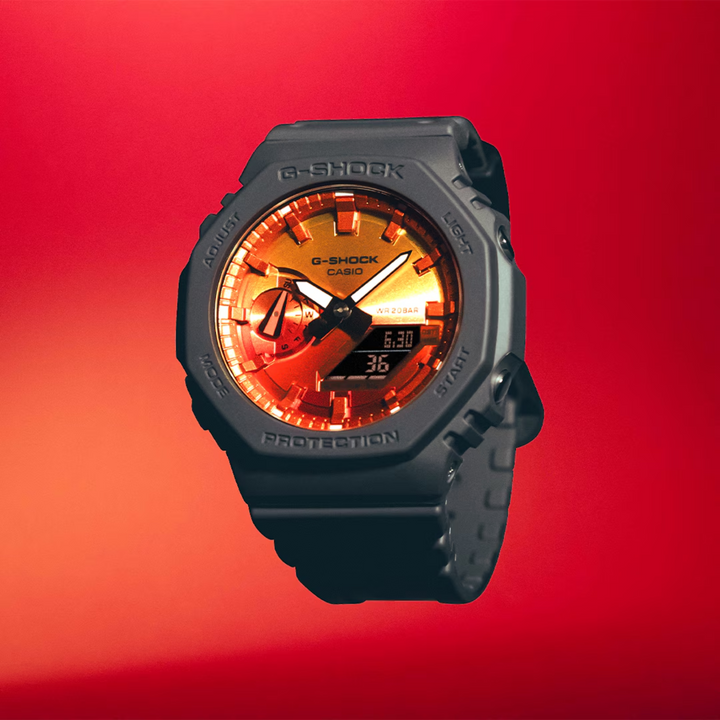 CASIO G-SHOCK GA-2100FL-8ADR STANDARD ANALOG-DIGITAL ORANGE MEN WATCH