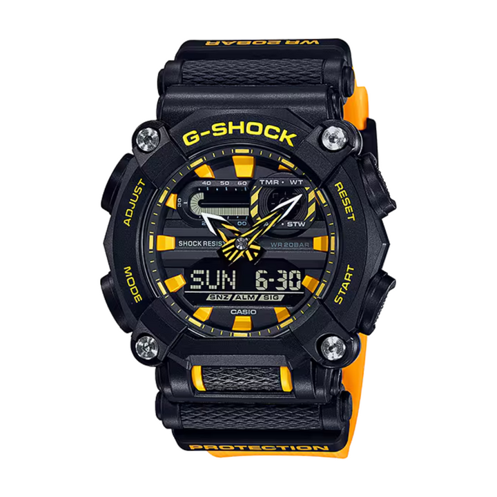 CASIO G-SHOCK GA-900A-1A9DR STANDARD ANALOG-DIGITAL BLACK AND YELLOW WATCH