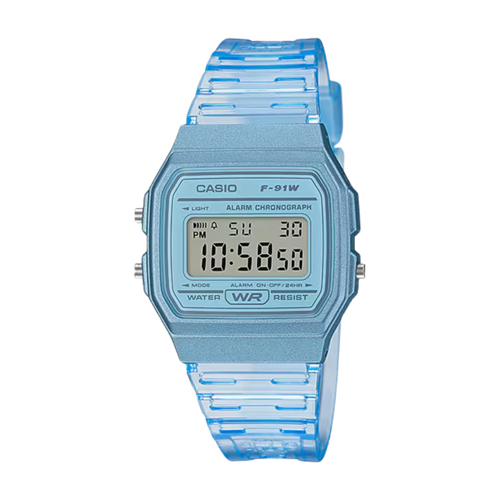 CASIO GENERAL F-91WS-2DF DIGITAL BLUE WOMEN WATCH