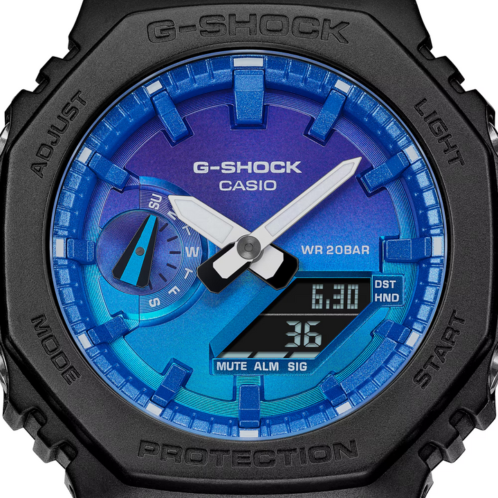 CASIO G-SHOCK GA-2100FL-1ADR STANDARD ANALOG-DIGITAL BLUE MEN WATCH