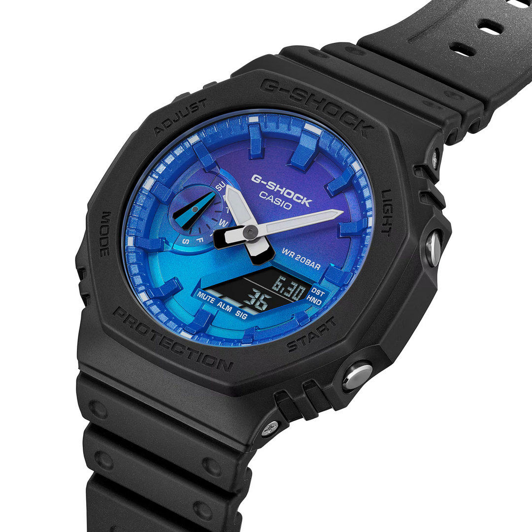 CASIO G-SHOCK GA-2100FL-1ADR STANDARD ANALOG-DIGITAL BLUE MEN WATCH