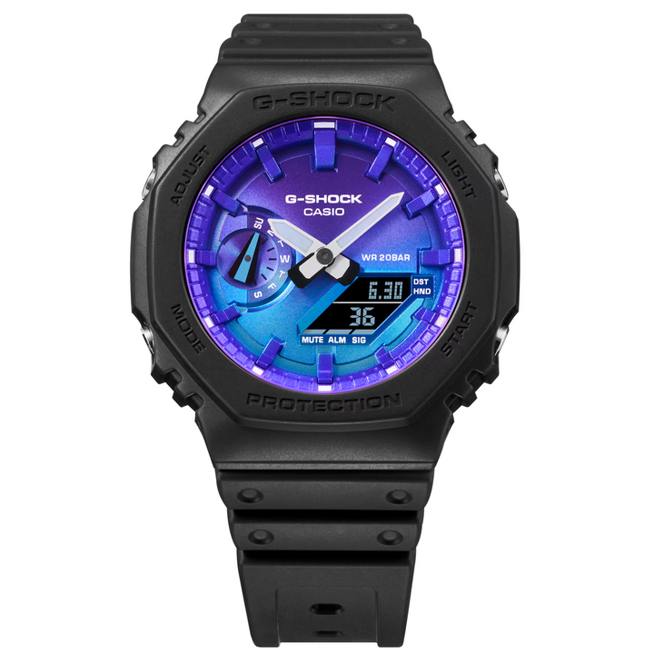 CASIO G-SHOCK GA-2100FL-1ADR STANDARD ANALOG-DIGITAL BLUE MEN WATCH