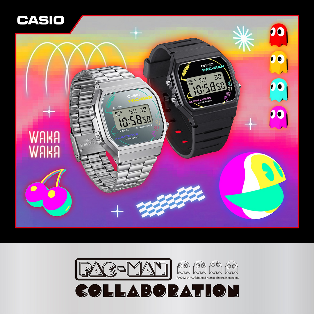 CASIO G-SHOCK PAC-MAN COLLABORATION STANDARD MEN WATCH F-91WPC-1ADR