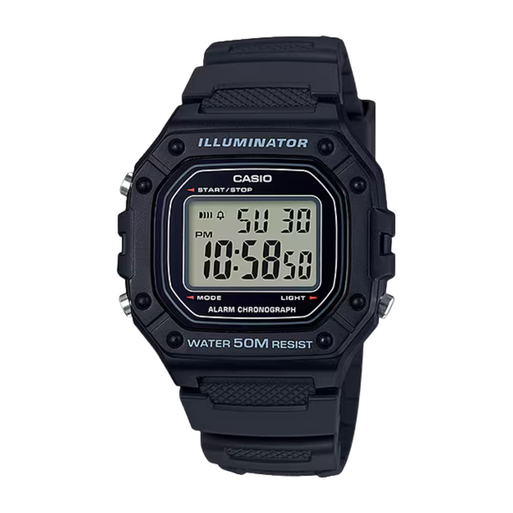 CASIO GENERAL W-218H-1AVDF ILLUMINATOR DIGITAL BLACK MEN WATCH