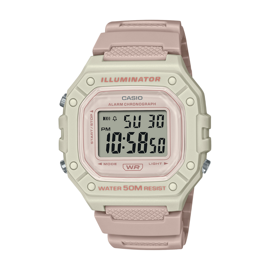 CASIO GENERAL W-218HC-4A2VDF ILLUMINATOR DIGITAL PINK WOMEN WATCH