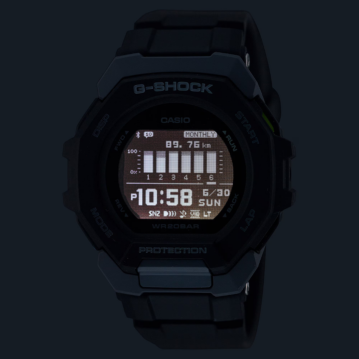 CASIO G-SHOCK G-SQUAD SPORTS GBD-300-1DR DIGITAL BLACK WATCH