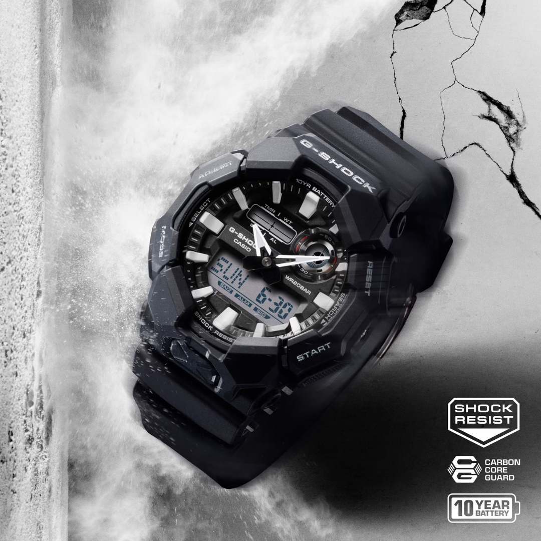 CASIO G-SHOCK GA-010-1ADR STANDARD ANALOG-DIGITAL BLACK WATCH