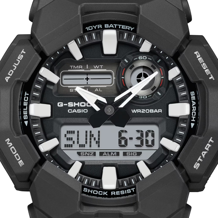 CASIO G-SHOCK GA-010-1ADR STANDARD ANALOG-DIGITAL BLACK WATCH