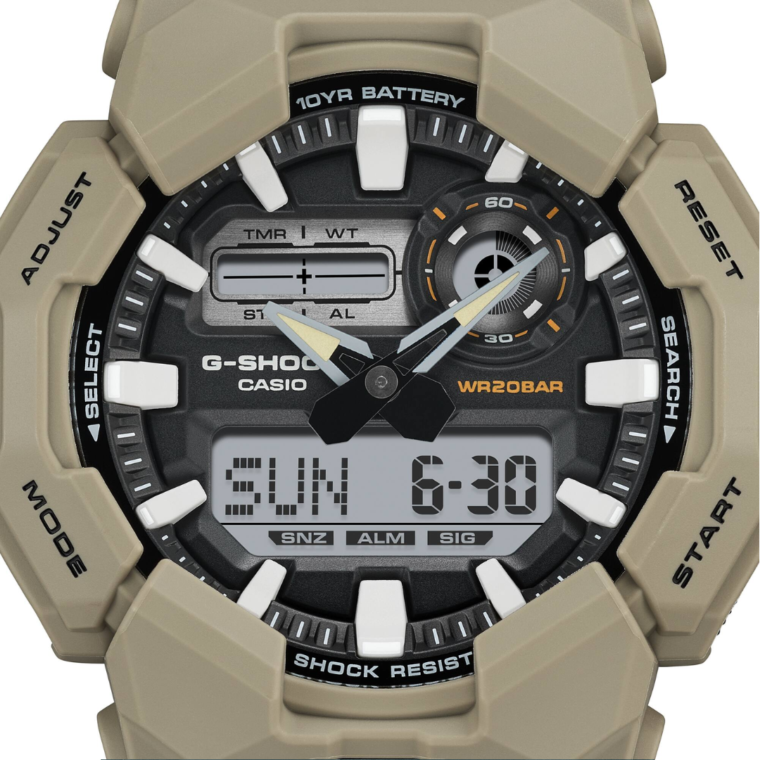 CASIO G-SHOCK GA-010-5ADR STANDARD ANALOG-DIGITAL BROWN WATCH