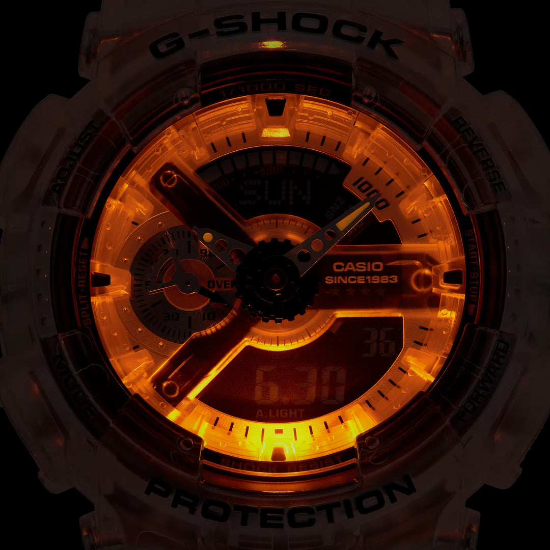 CASIO G-SHOCK GA-114RX-7ADR 40TH ANNIVERSARY CLEAR REMIX ANALOG-DIGITAL TRANSPARENT WATCH