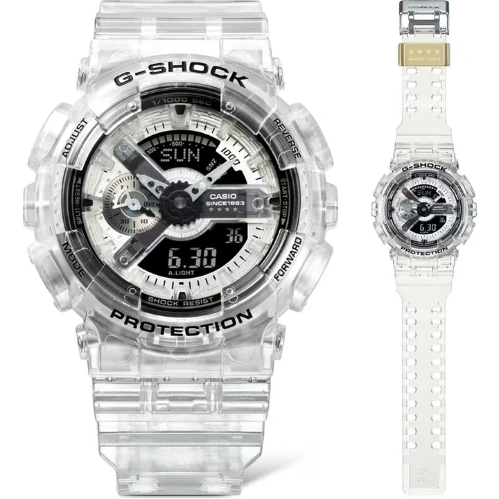 CASIO G-SHOCK GA-114RX-7ADR 40TH ANNIVERSARY CLEAR REMIX ANALOG-DIGITAL TRANSPARENT WATCH