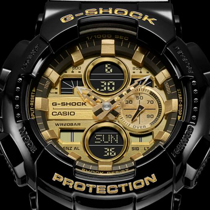 CASIO G-SHOCK GA-140GB-1A1DR SPECIAL COLOUR MODELS BLACK GOLD WATCH