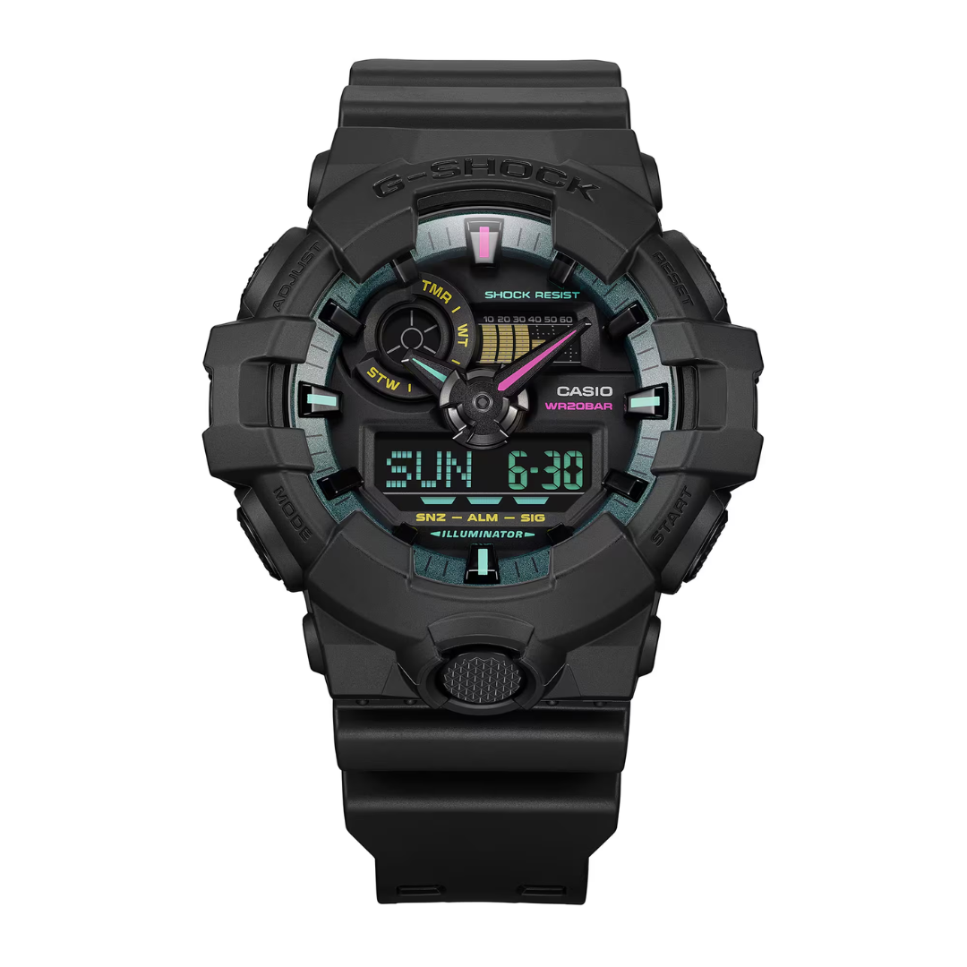 CASIO G-SHOCK GA-700MF-1ADR SPECIAL COLOR ANALOG-DIGITAL BLACK MEN WATCH