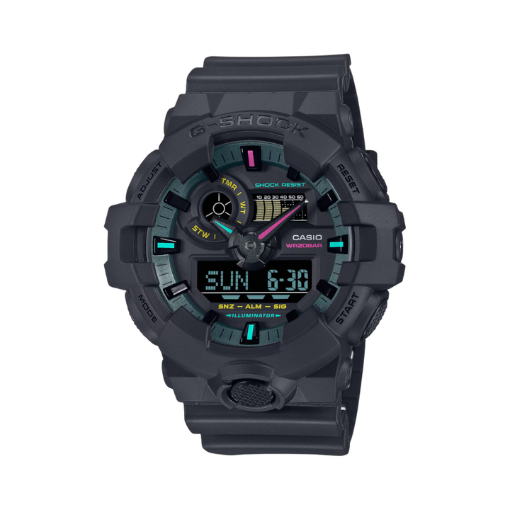 CASIO G-SHOCK GA-700MF-1ADR SPECIAL COLOR ANALOG-DIGITAL BLACK MEN WATCH