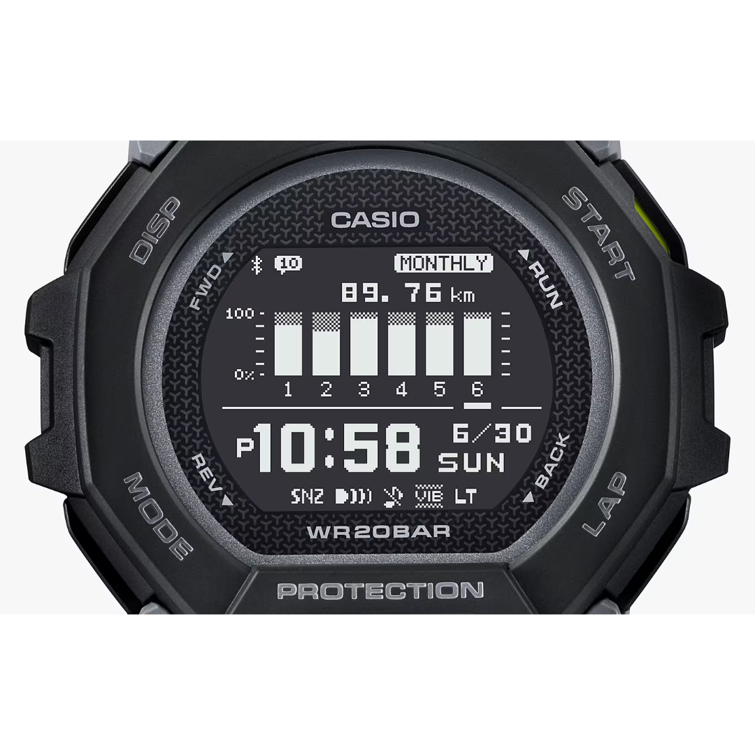 CASIO G-SHOCK G-SQUAD SPORTS GBD-300-1DR DIGITAL BLACK WATCH