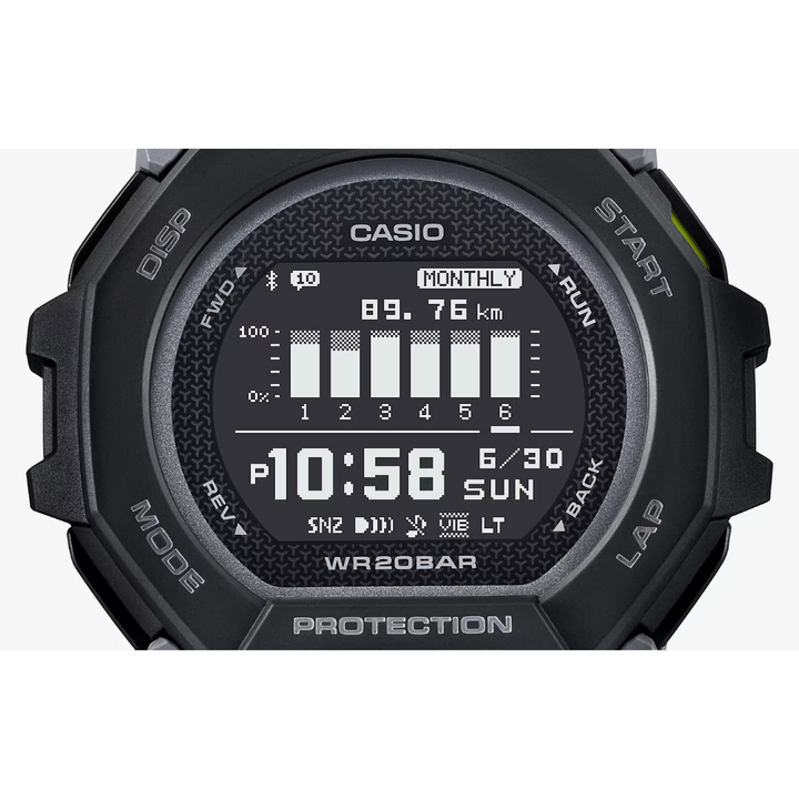 CASIO G-SHOCK G-SQUAD SPORTS GBD-300-1DR DIGITAL BLACK WATCH