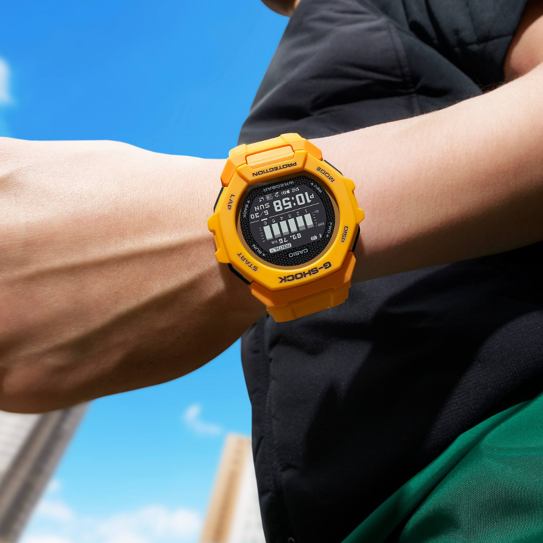 CASIO G-SHOCK G-SQUAD SPORTS GBD-300-9DR DIGITAL YELLOW WATCH