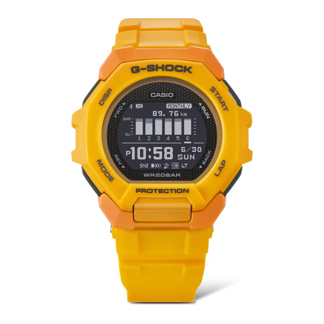 CASIO G-SHOCK G-SQUAD SPORTS GBD-300-9DR DIGITAL YELLOW WATCH