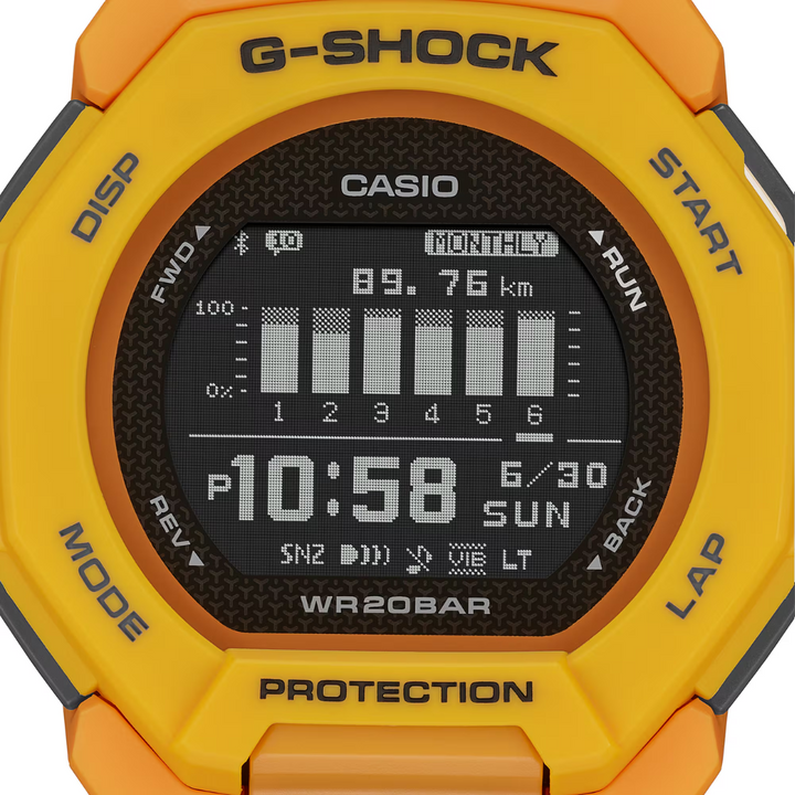 CASIO G-SHOCK G-SQUAD SPORTS GBD-300-9DR DIGITAL YELLOW WATCH