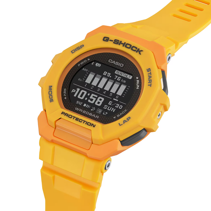 CASIO G-SHOCK G-SQUAD SPORTS GBD-300-9DR DIGITAL YELLOW WATCH