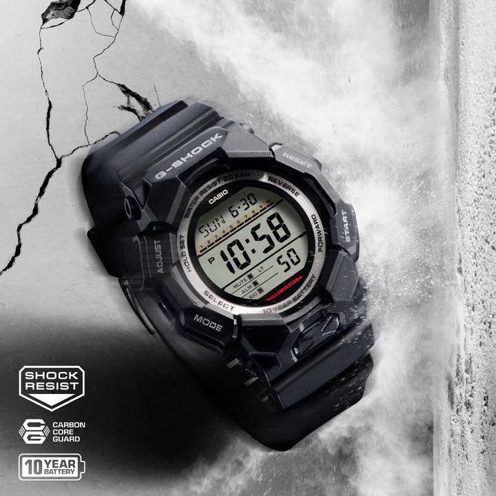 CASIO G-SHOCK GD-010-1DR STANDARD DIGITAL BLACK WATCH