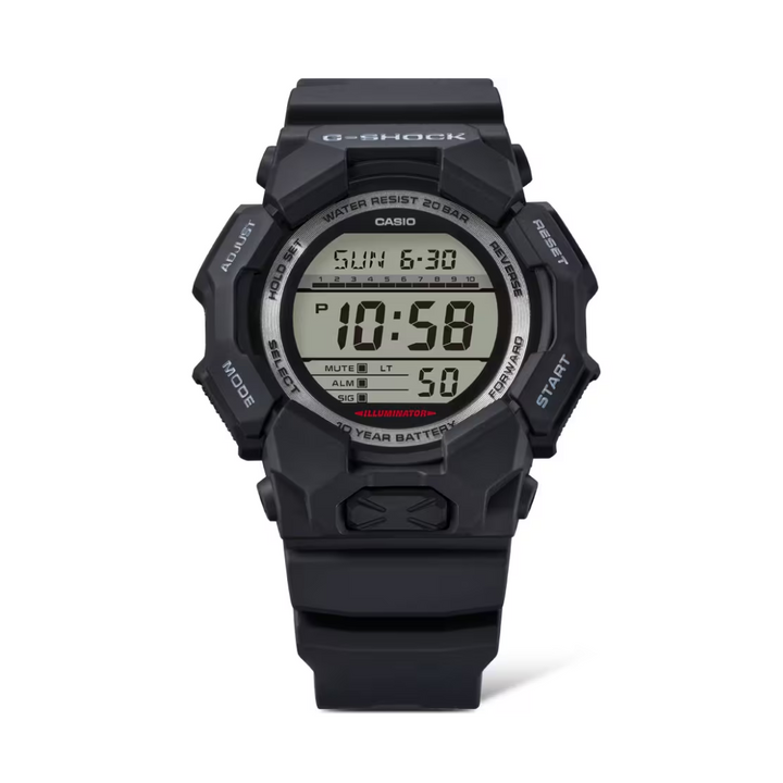 CASIO G-SHOCK GD-010-1DR STANDARD DIGITAL BLACK WATCH