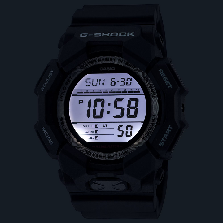 CASIO G-SHOCK GD-010-1DR STANDARD DIGITAL BLACK WATCH