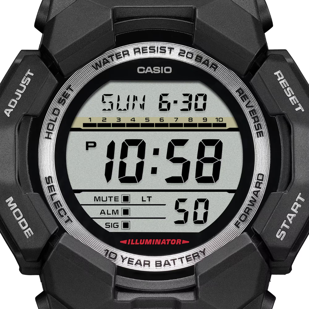 CASIO G-SHOCK GD-010-1DR STANDARD DIGITAL BLACK WATCH