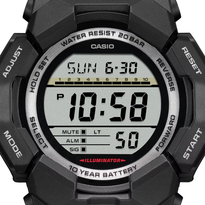 CASIO G-SHOCK GD-010-1DR STANDARD DIGITAL BLACK WATCH