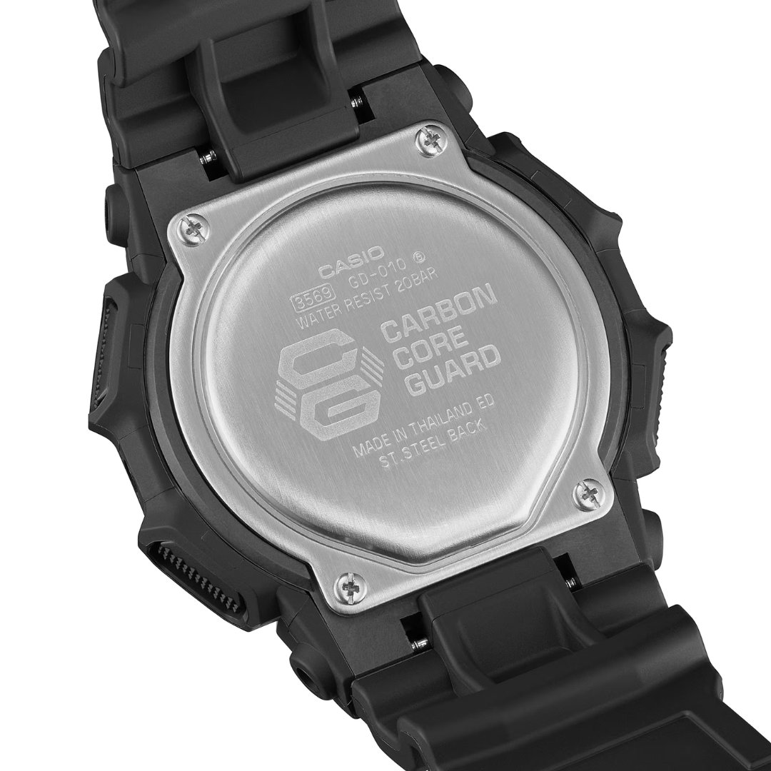 CASIO G-SHOCK GD-010-1DR STANDARD DIGITAL BLACK WATCH